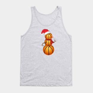 Basketball Snowman Christmas Tank Top